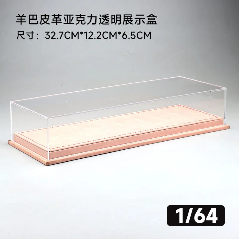 1/64 Scale Acrylic Dustproof Display Case Compatible With 6 Tomica Mini GT Toy Car Models, Leather Base For Collector's Storage