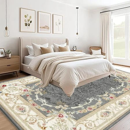 European Retro Floral Area Rug Large Living Room Carpet Soft Bedroom Floor Mat Home Decor Rug