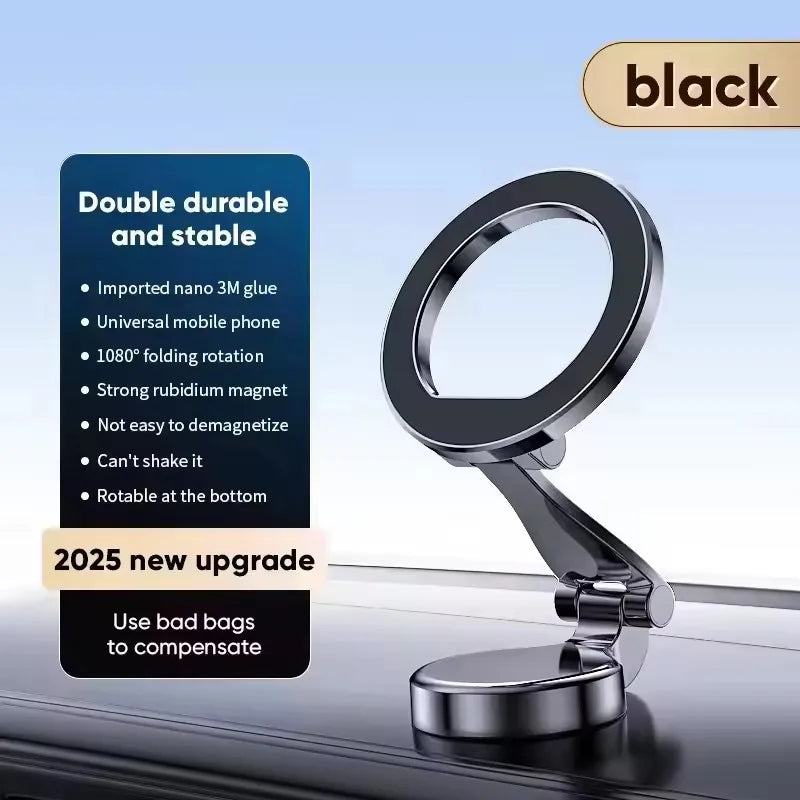 Foldable Magnet Car Mobile Phone Holder for MagSafe 360° Adjustable Magnetic Car Mount Stand for iPhone 17 Huawei Xiaomi In Car
