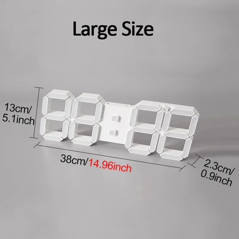 3D LED Digital Alarm Clock Luminous Creative Multifunctional USB Electronic Wall Clock Home Decoration Gift