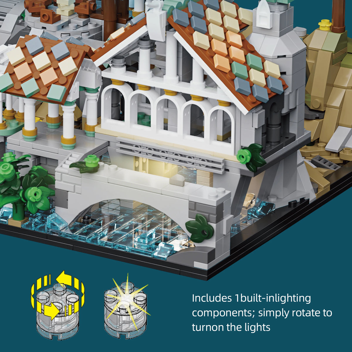 3330PCS Elven Valley MOC Building Blocks Last Homely House Castle Bricks Street View Construction Model Toys Kit Deskop Ornaments Gifts For Christmas Birthday
