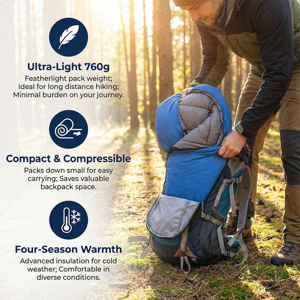Kamperbox Cotton Sleeping Bag Camping Equipments Cotton Sleeping Bag Outdoor 3 Season Synthetic Sleeping Bag Ultralight Camping