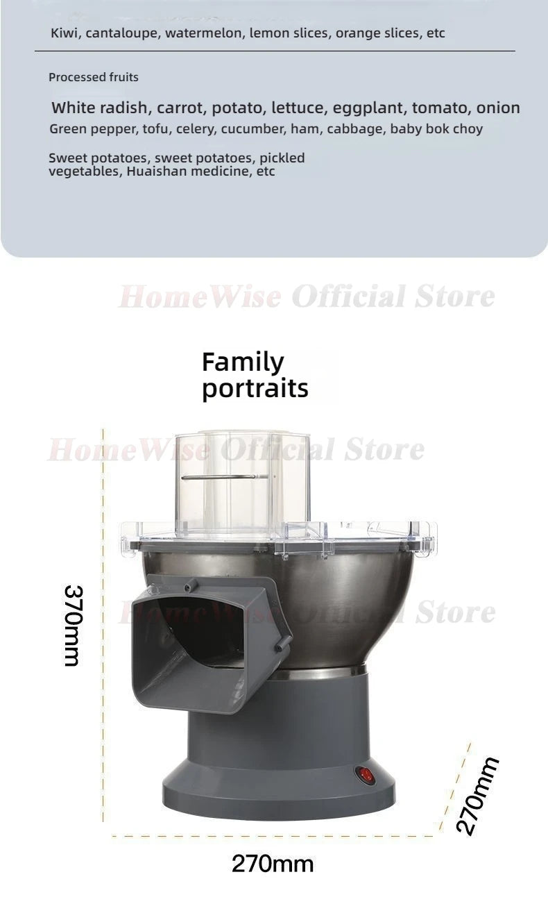 HomeWare M1 Multifunctional Vegetable Cutter Fruit Cutting Maker Cube Shredding Slicing large-caliber inlet Food processor