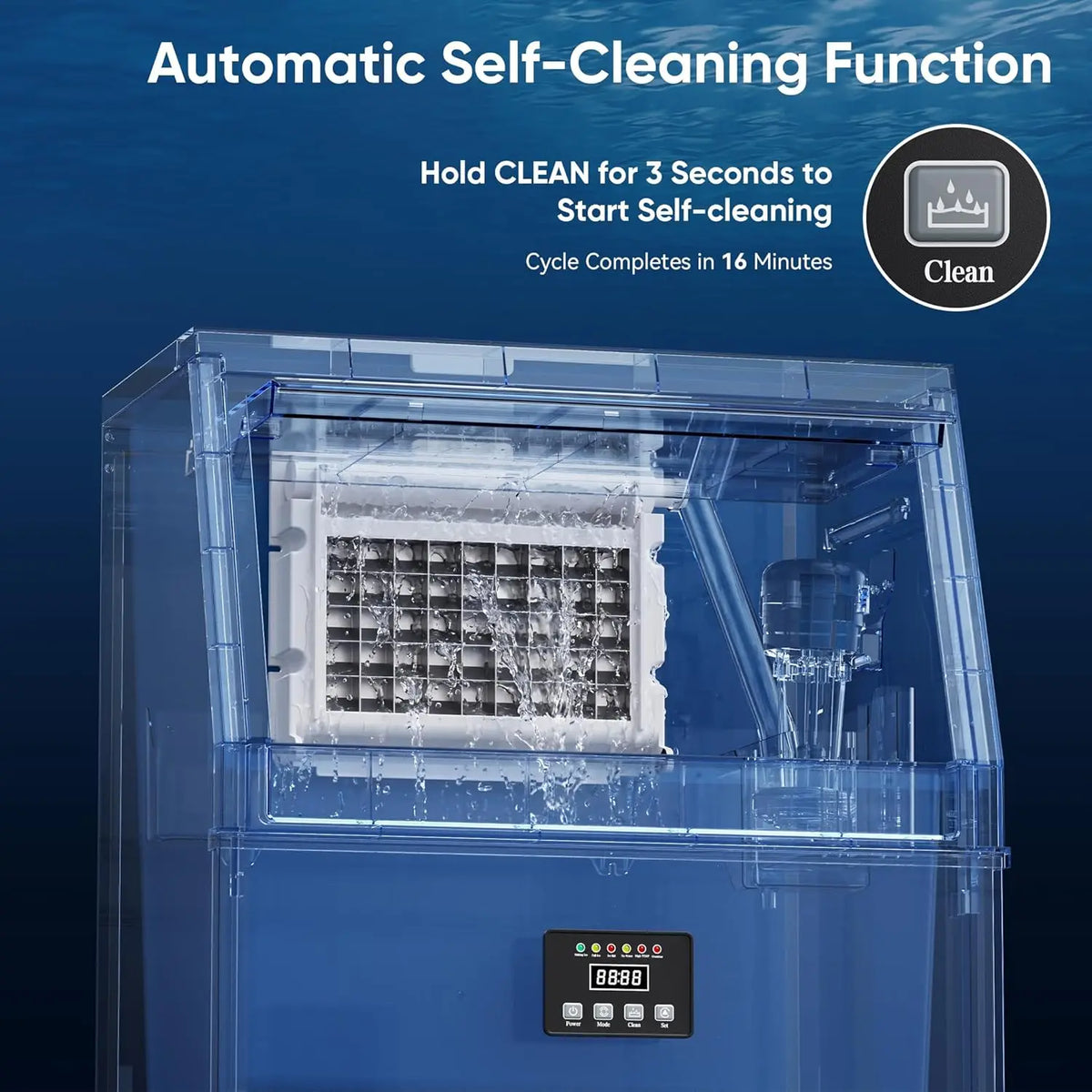 Commercial Ice Maker Machine, 200Lbs/Day Under Counter Ice Maker with 55 Lbs Storage, Stainless Steel Freestanding, Customized