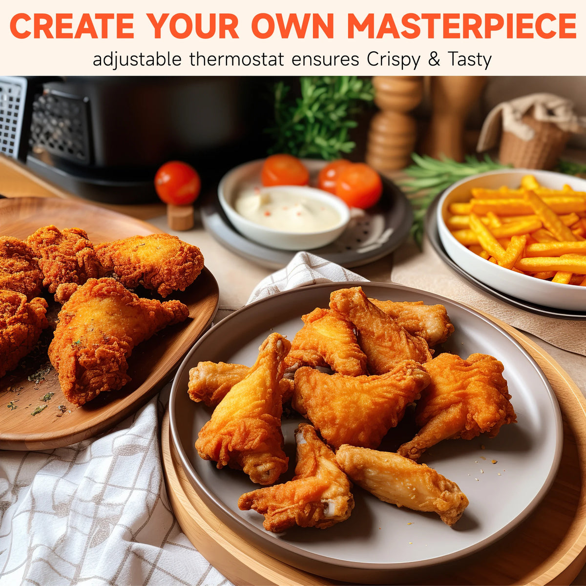 2.5L 1500W Electric Deep Fryer (US Plug) Large Capacity Countertop Home Fryer for Fried Chicken Fries Pot UL