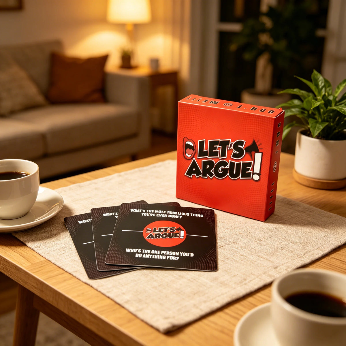 Let's Argue" Party Card Game, fun conversation-startingtrivia card set, interactive board game, portable paper carddeck, suitable for house parties, night gatherings, friends'get-togethers, bachelorette parties, and holidayen