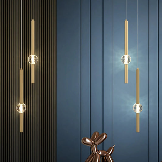Nordic Bedroom Bedside Chandelier Simple Modern Home Light Luxury Living Room TV Background Wall Decor Creative Crystal LED Lamp