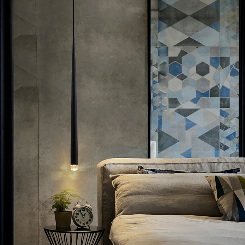 Bedroom Bedside Chandelier Light Luxury Post-Modern Minimalist Nordic Net Red Bar Restaurant Lighting Long-Line Small Chandelier