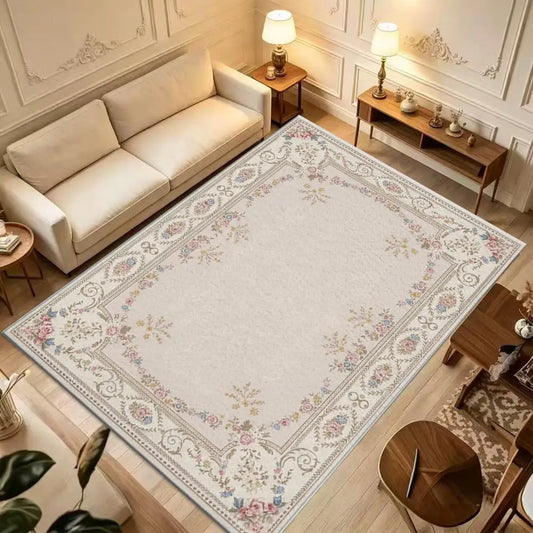 Vintage Rose Carpet, Soft & Comfortable, All Seasons, Easy to Maintain, Machine Washable, Indoor Floor Mat for Living Room, Bedroom, Dining Room, Hallway, Office, Patio, Home & Outdoor Decor