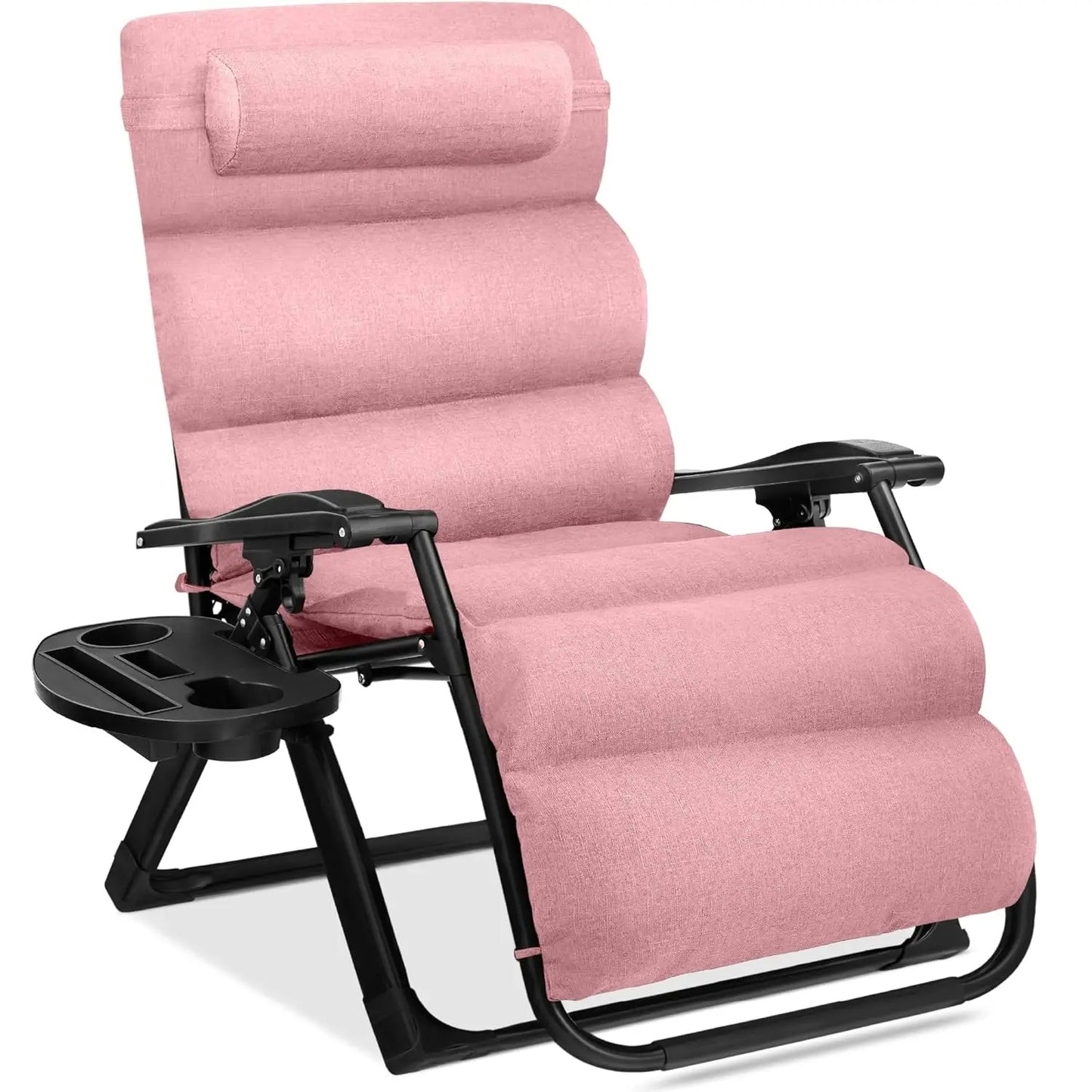 Oversized Zero Gravity Chair, Folding Outdoor Patio Recliner, XL Anti Gravity Lounger w/Removable Cushion, Cup Holder,, Custom