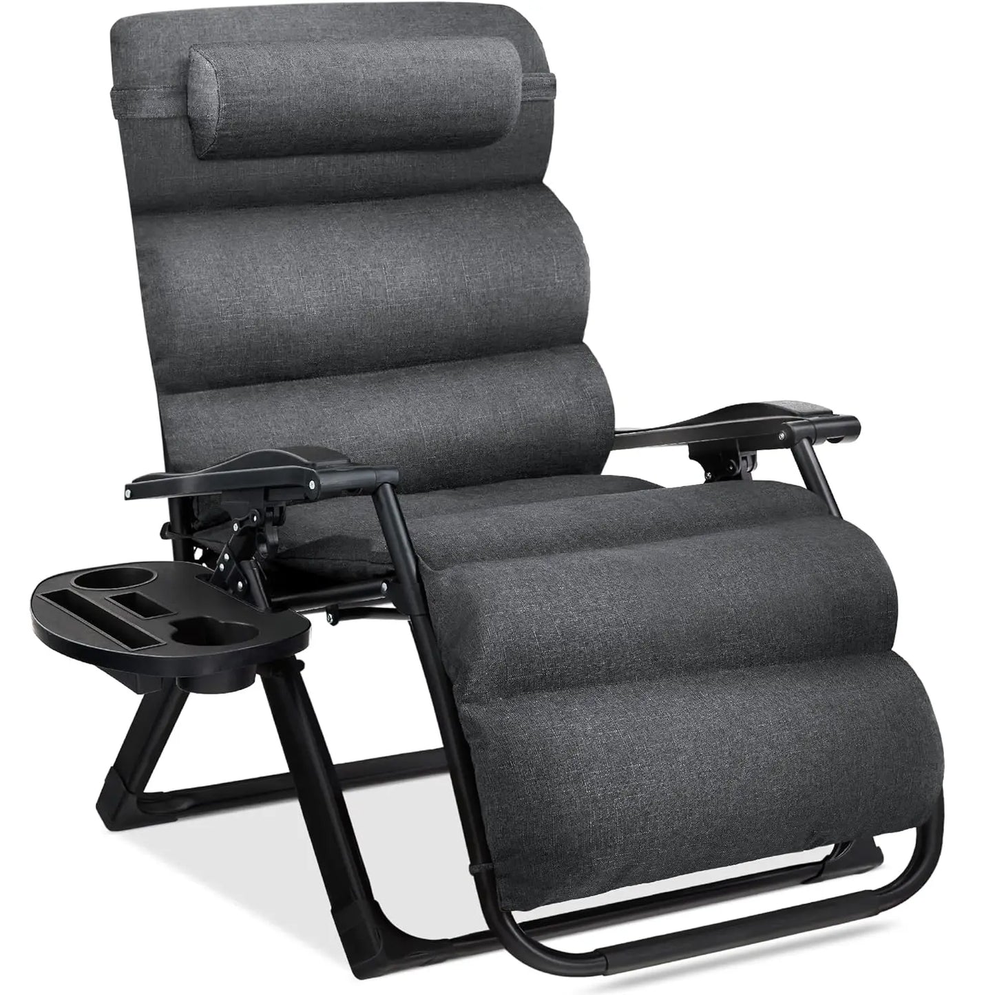 Oversized Zero Gravity Chair, Folding Outdoor Patio Recliner, XL Anti Gravity Lounger w/Removable Cushion, Cup Holder,, Custom