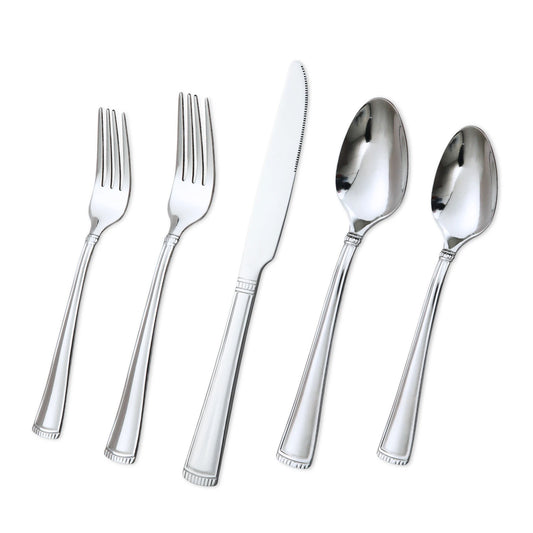 Lorena MAIT 20‑Piece Stainless Steel Cutlery Set Mirror Polished Flatware Silverware Set Knife Fork Spoon Dishwasher Safe For Home Dining Party Kitchen Utensils