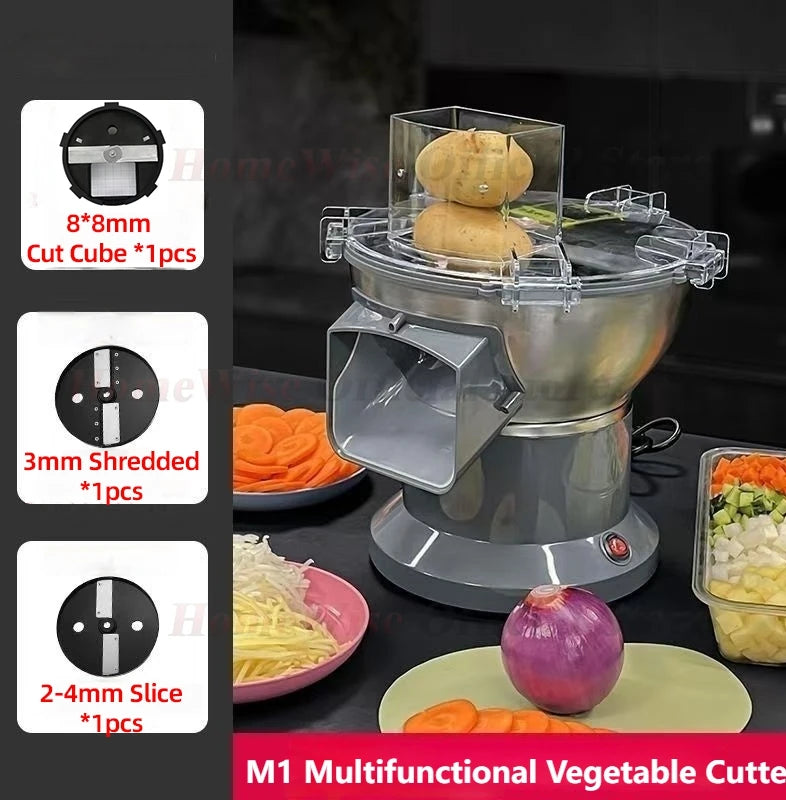 HomeWare M1 Multifunctional Vegetable Cutter Fruit Cutting Maker Cube Shredding Slicing large-caliber inlet Food processor