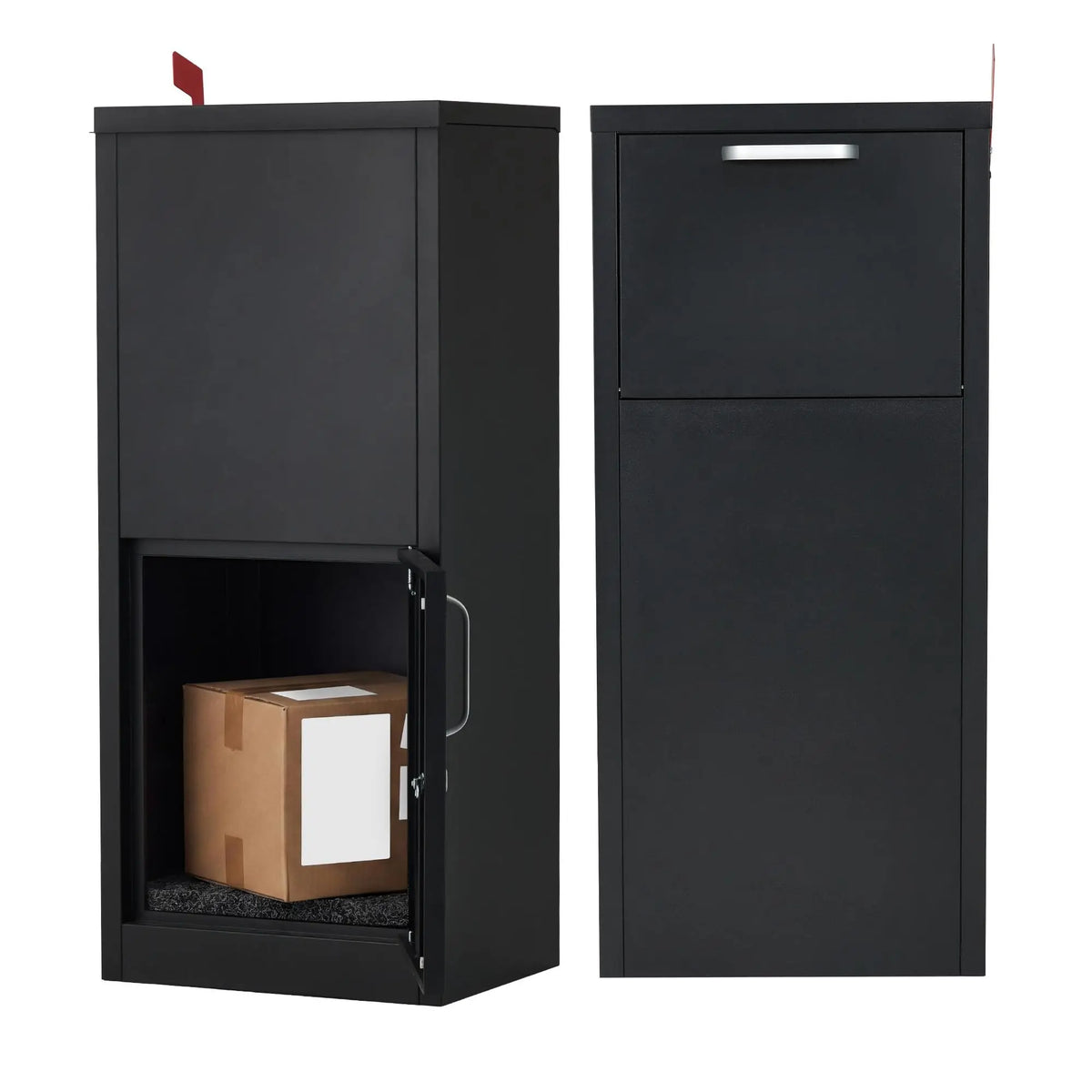 Outdoor Package Delivery Box 35.4in Galvanized Steel Lockable Parcel Drop Box Weatherproof Mail Storage Wall Or Floor Mount For Porch