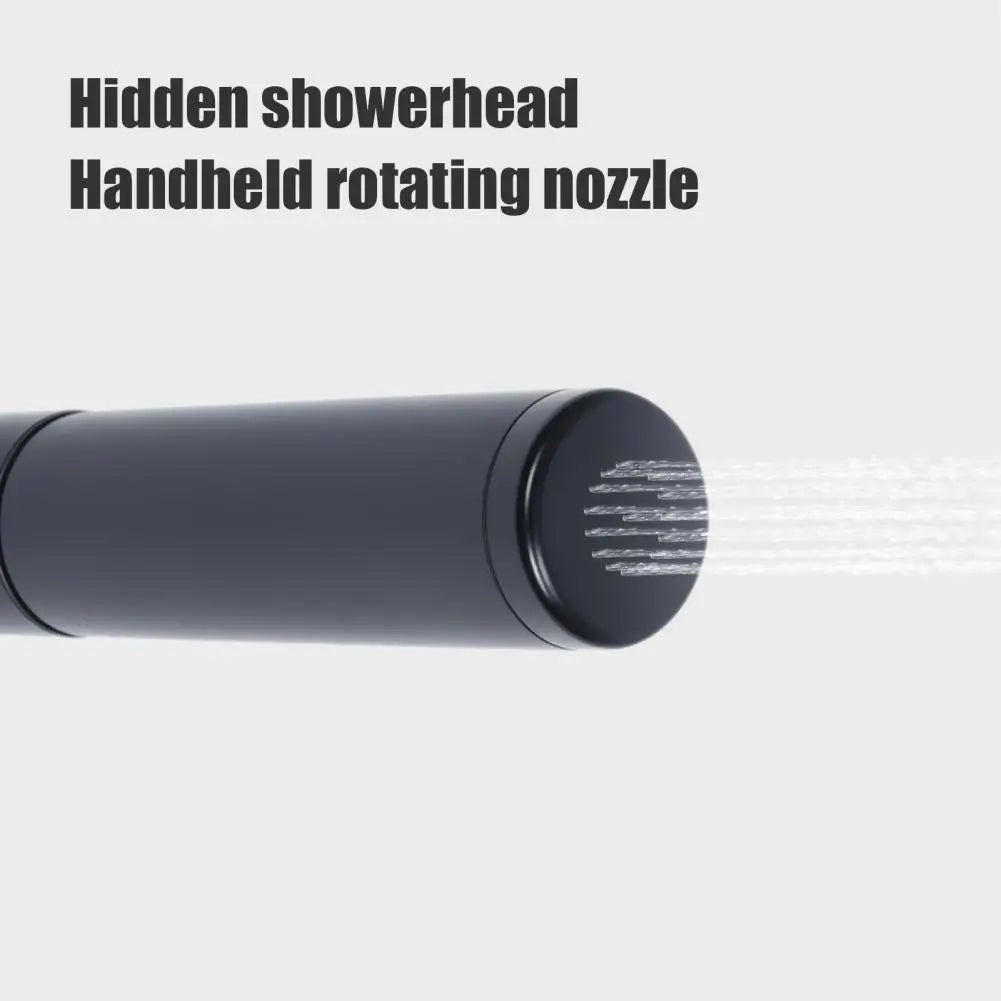 Wall Mounted Rain Shower Faucet System Set With Handheld Rotary Sprayer Head, Electroplated Surface Bath Screen Shower Head Set