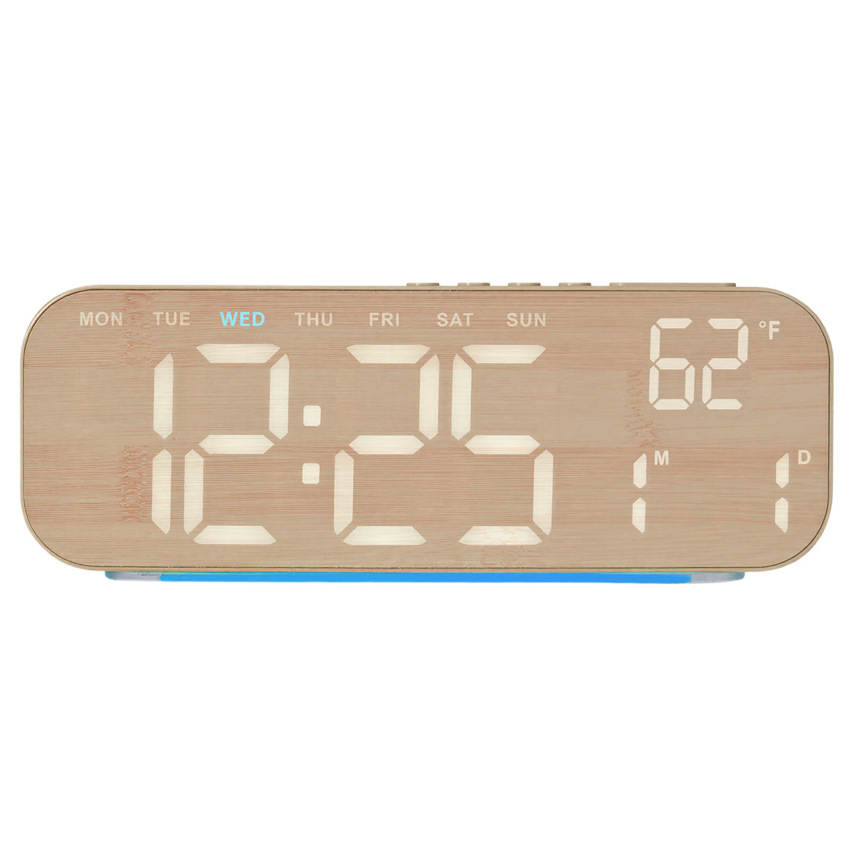 Timess 10inch 4-Color Digital Electronic Alarm Clock, with Ambient Light, Dual Alarms, Automatic Dimming Large Display, Timer, Usb-C Bedroom Bedside Table Clock