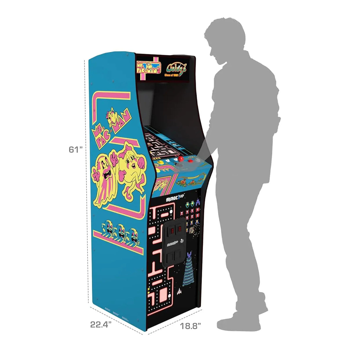 Arcade1Up Ms. Pac-Man Class of '81 Deluxe Arcade, 12 Retro Games, Customized