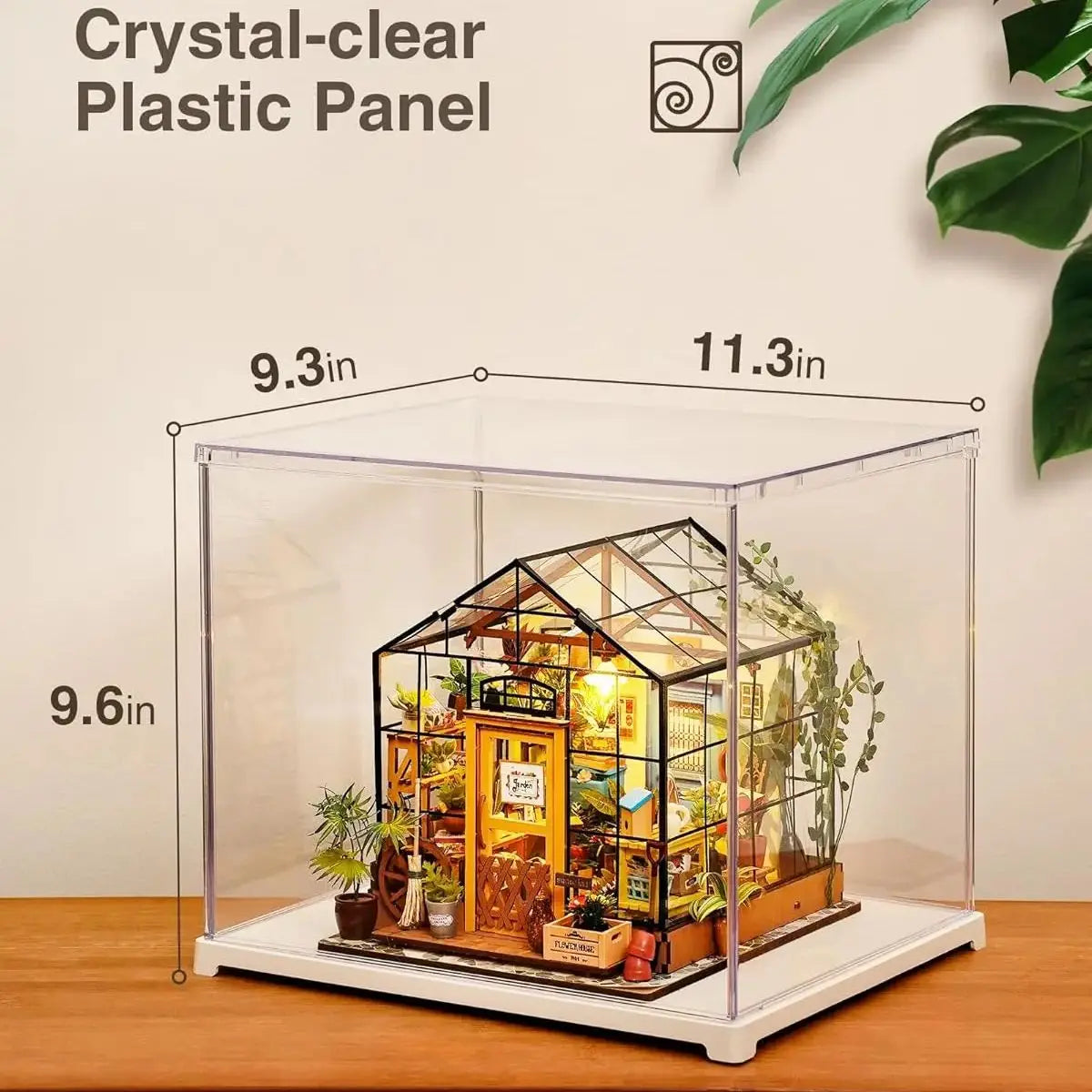 Rolife Clear Acrylic Display Box for Hobby Collectible Dust Cover Display Case for Miniature House Stackable Storage Plastic Box