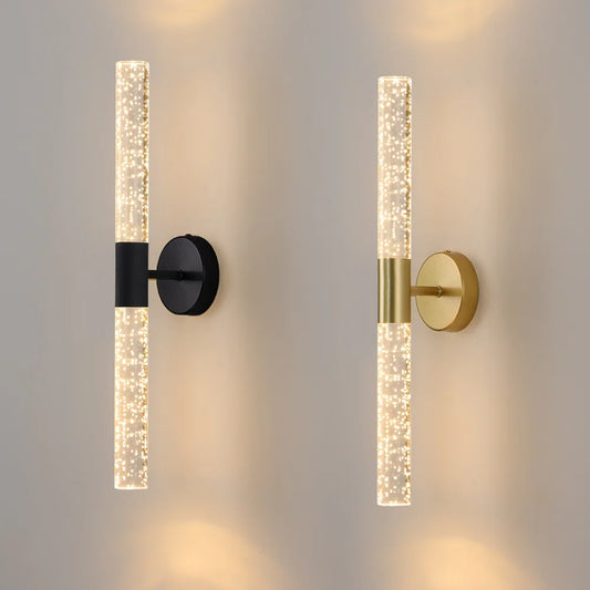 lndoor Double Head LED Wall Lamp Modern up Down Crystal Bubble Wall Light Bedroom living room Corridor Background Lights