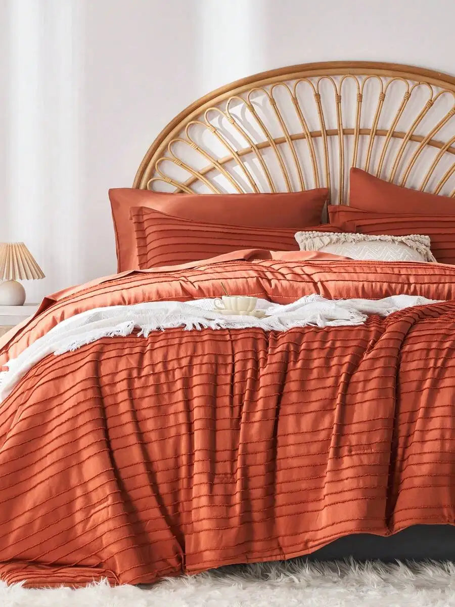 7-Piece Chic Cut Flower Bed Comforter Set, Suitable For All Seasons, Soft And Comfortable Bedding Set, Includes Comforter, Flat