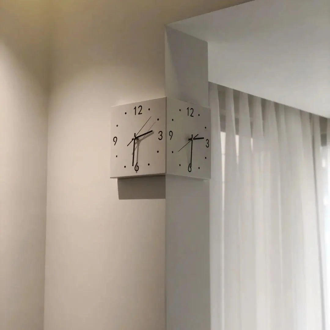 Modern LED Corner Wall Clock Minimalist Double Sided Display Home Office Decor Silent Non Ticking Creative Lighting Wall Clock