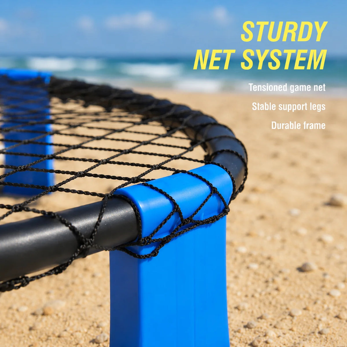 2 Balls Roundnet Game Set Portable Outdoor Sports Beach Lawn Game for Backyard Park Camping Family Party with Net Pump Carry Bag