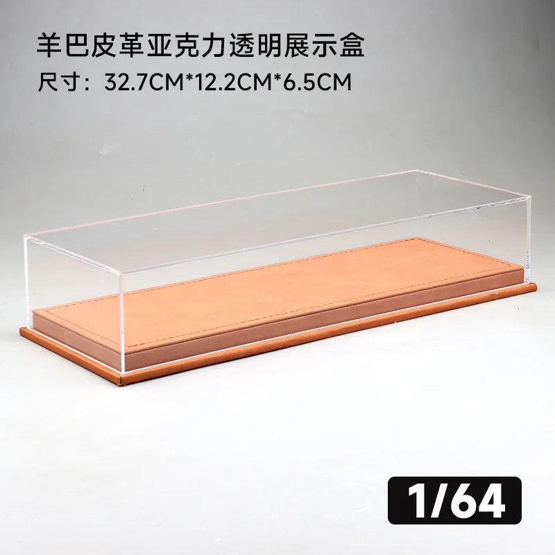 1/64 Scale Acrylic Dustproof Display Case Compatible With 6 Tomica Mini GT Toy Car Models, Leather Base For Collector's Storage