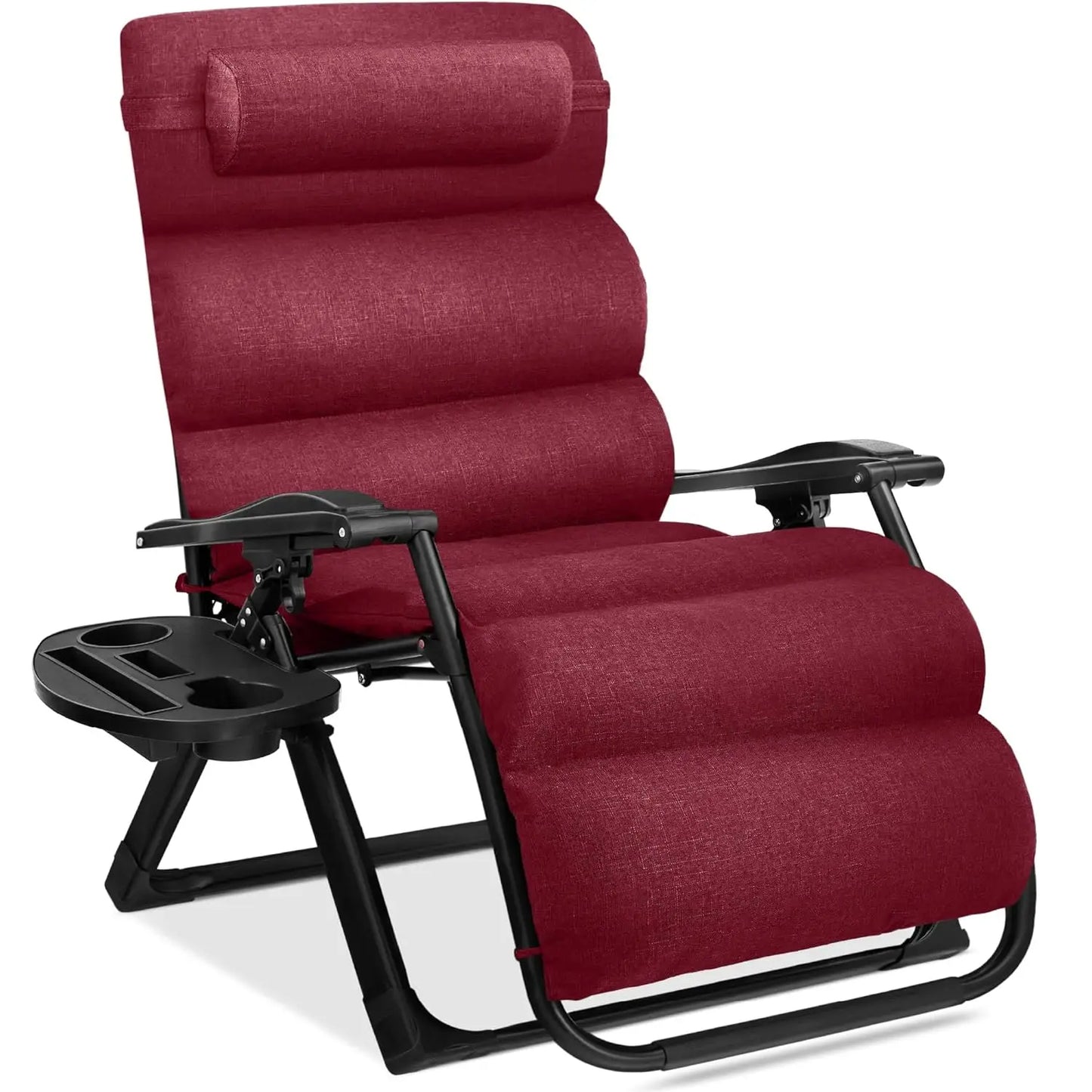 Oversized Zero Gravity Chair, Folding Outdoor Patio Recliner, XL Anti Gravity Lounger w/Removable Cushion, Cup Holder,, Custom