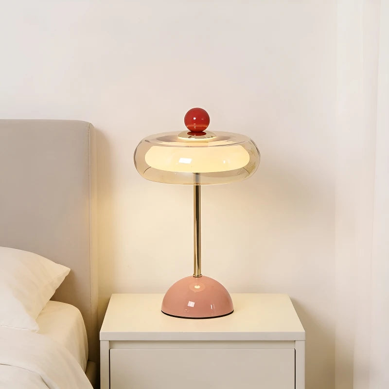 New Modern Table Lamp for Bedroom Retro Cream Style Mushroom Design Rechargeable Desk Lamp for Bedside Bedroom