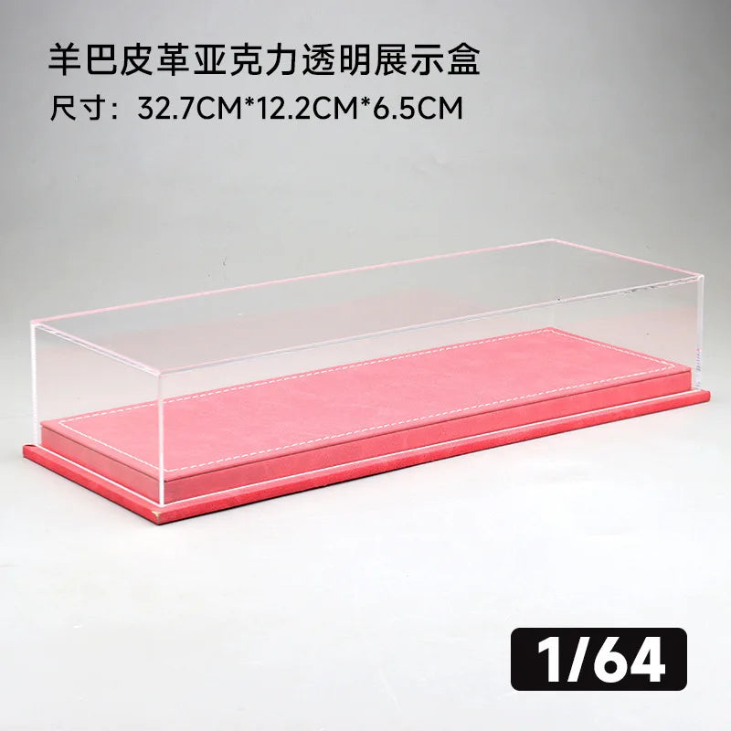 1/64 Scale Acrylic Dustproof Display Case Compatible With 6 Tomica Mini GT Toy Car Models, Leather Base For Collector's Storage
