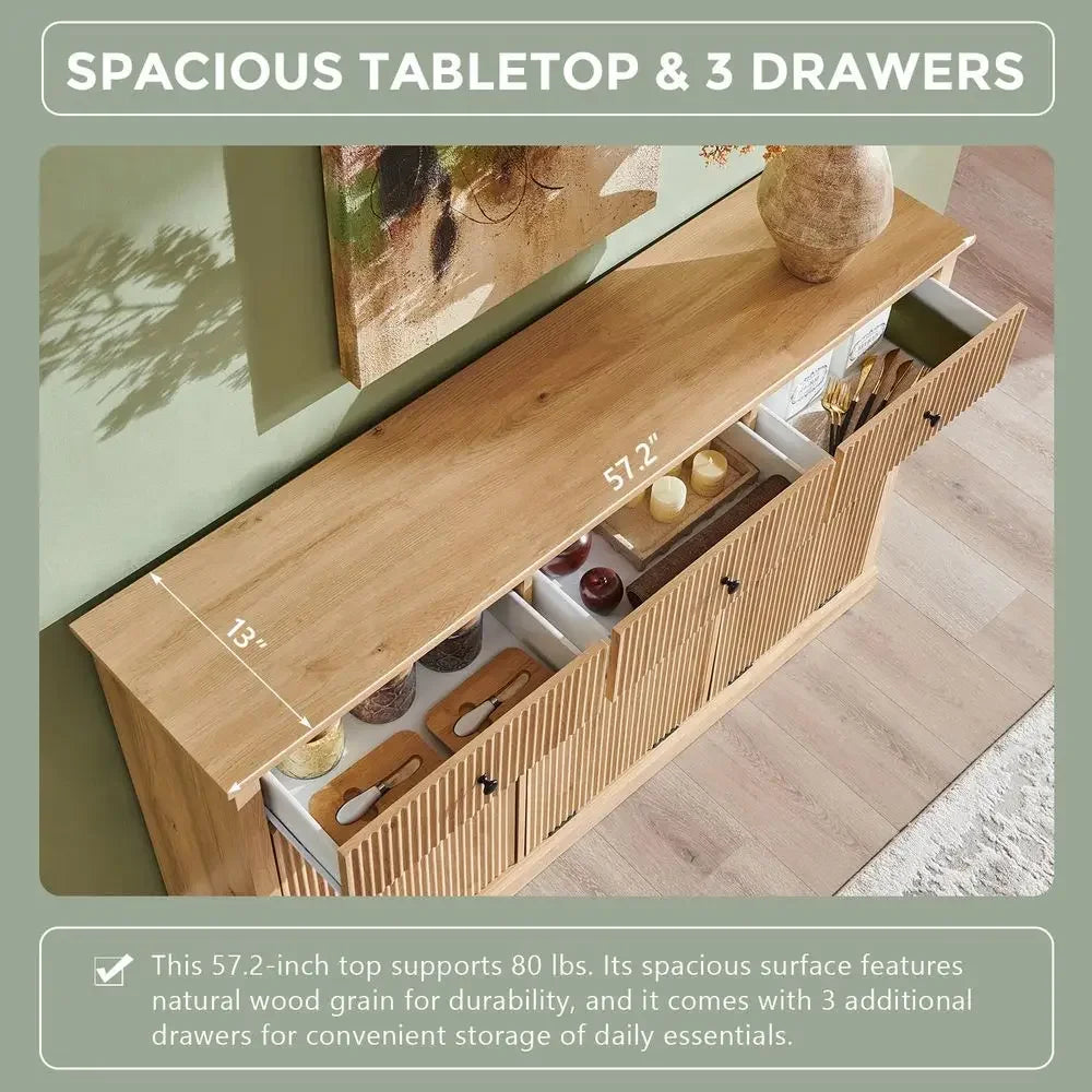 Triple-Layer Laundry Hamper Cabinet with 20-Gallon Trash Bin and Adjustable Shelf for Kitchen or Bathroom in Natural Oak