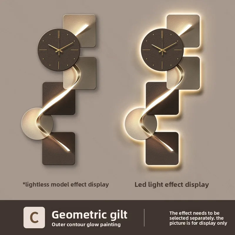 Modern Wall Clock Carbon Crystal Panel Frameless Design with Remote Control Lighted Decorative for Living Room Bedroom Office
