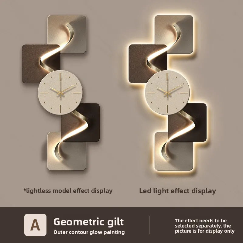 Modern Wall Clock Carbon Crystal Panel Frameless Design with Remote Control Lighted Decorative for Living Room Bedroom Office