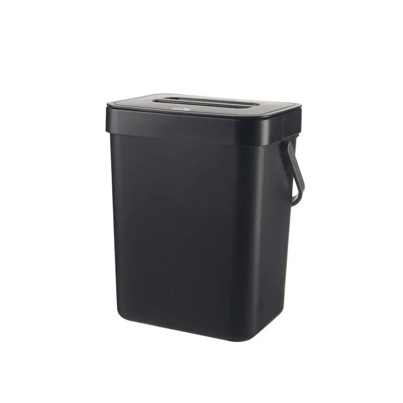 Small Space Saving Trash Can Hanging Mountable Quiet Close Lid Sealed Bin 3L 5L 7L 12L for Kitchen Bathroom Car Living Room