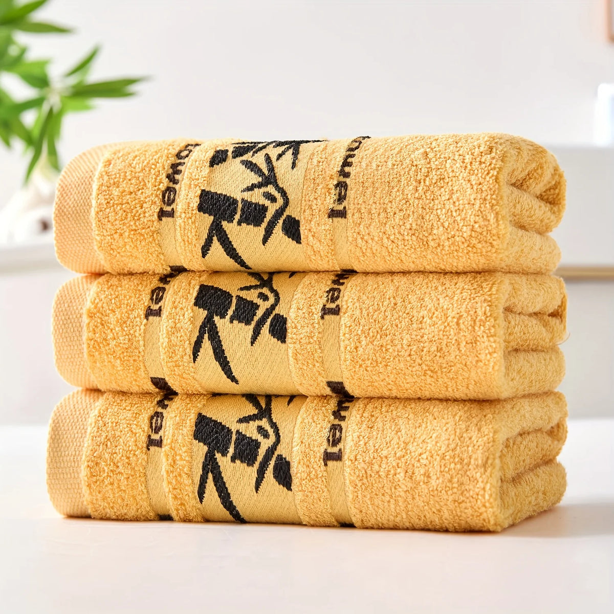 3pcs Green Bamboo Fiber Bathroom Towels Sets 34x74cm/70x140cm Household Hand Face Bath Towel Sets Washcloths Toallas De Baño 타월