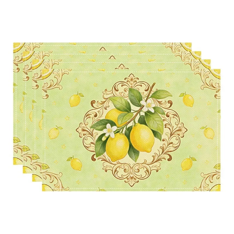 Autumn Branch Cute Owl Fall Leaves Linen Placemat Rustic Wildlife Washable Fabric Dining Place Mats