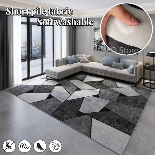 Nordic Marble Geometry Carpets for Living Room Light luxury Large area Home Decor rugs Bedroom Non-slip soft Floor Mats Washable