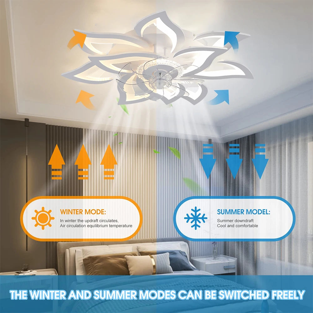 New style ceiling fan light modern LED fan light 92W smart remote control ceiling fan with light  living room bedroom