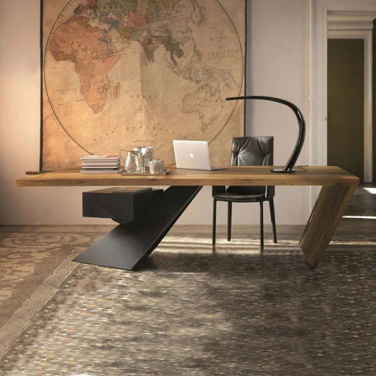 Unique European Office Desk Irregular Lounge Clear Decoration Beauty Office Desk Wooden Mesas Escritorio Postmodern Furniture