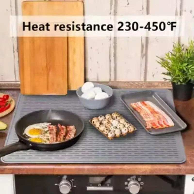High-quality Silicone Stove Protection Pad Heat-resistant Non-slip Suitable for Kitchen Countertop Drain Tray with Heat Insulation Function