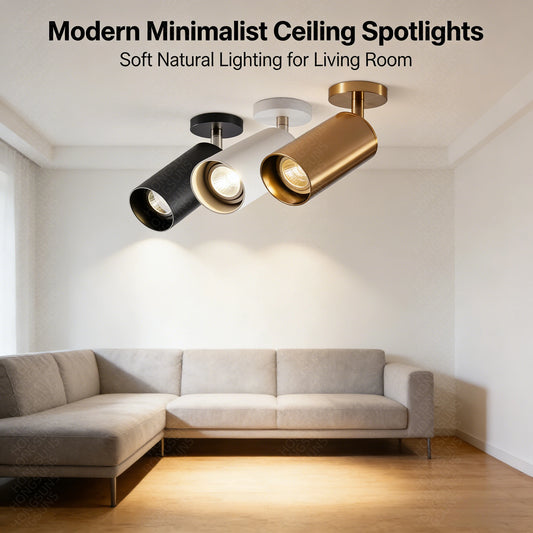 Surface Mounted 360° Rotating Angle LED Spotlight GU10 Bulb Nordic Open Mounted Downlight Ceiling Lamp  Background Lighting