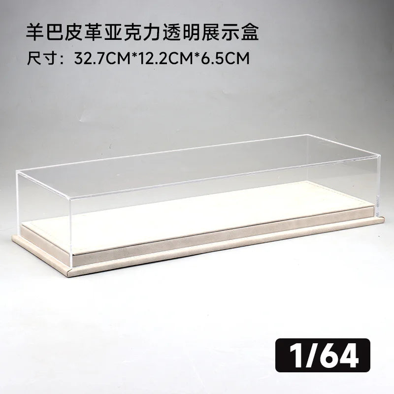 1/64 Scale Acrylic Dustproof Display Case Compatible With 6 Tomica Mini GT Toy Car Models, Leather Base For Collector's Storage