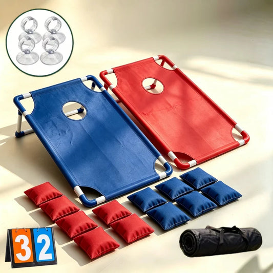 Portable Cornhole Set With Boards, Bean Bags & Suction Cups. Carry Bag & Scoreboard Sold Separately. Bean Bag Toss Game For Backyard, Camping, Picnic & Family Parties, Indoor Outdoor Sandbag Sport, Great Birthday Holiday Gift