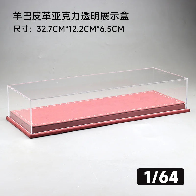 1/64 Scale Acrylic Dustproof Display Case Compatible With 6 Tomica Mini GT Toy Car Models, Leather Base For Collector's Storage