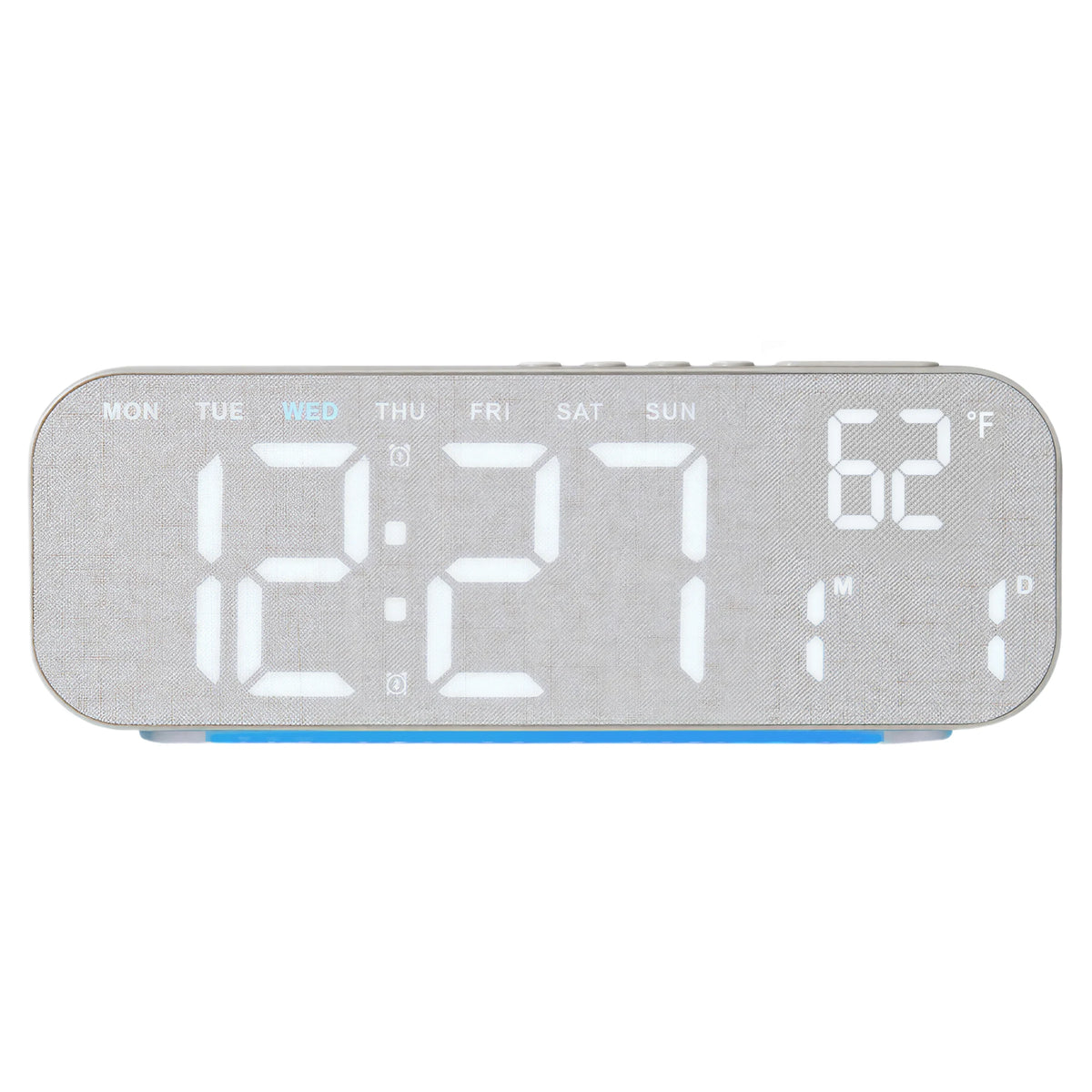 Timess 10inch 4-Color Digital Electronic Alarm Clock, with Ambient Light, Dual Alarms, Automatic Dimming Large Display, Timer, Usb-C Bedroom Bedside Table Clock