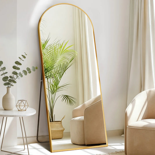 JHK 56"x21" Full Length Mirror with Aluminum Alloy Frame Leaning or Standing Full Length Mirror with Stand Floor Body Wall-Mounted Mirrors Suitable For Bedroom Bathroom