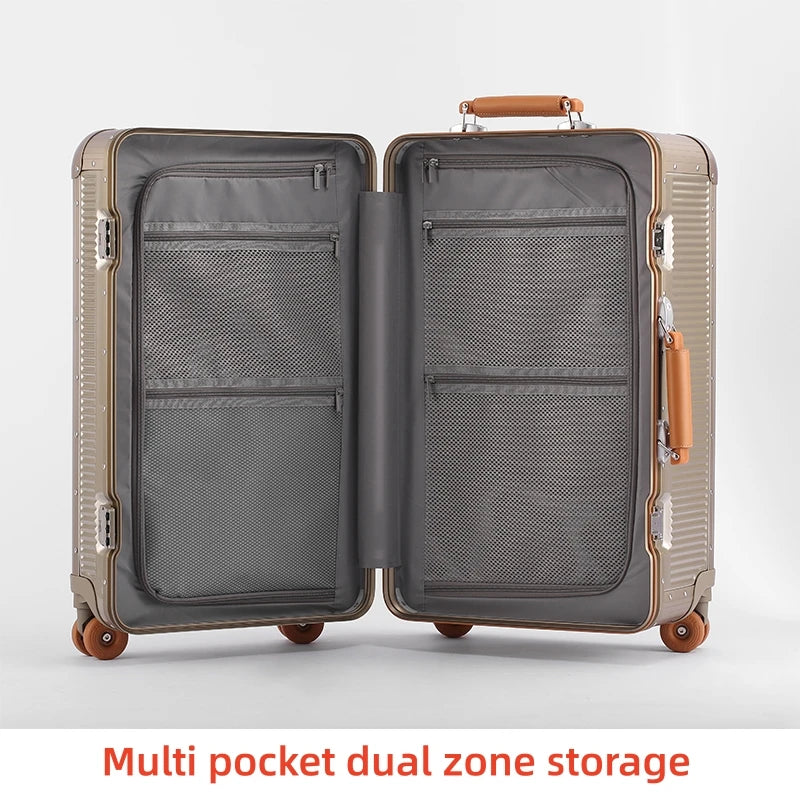 2026 New Suitcase with Aluminum Frame TSA Lock Travel Trolley Case Bag High Quality PC Material Rolling Luggage 20/24/28 inch