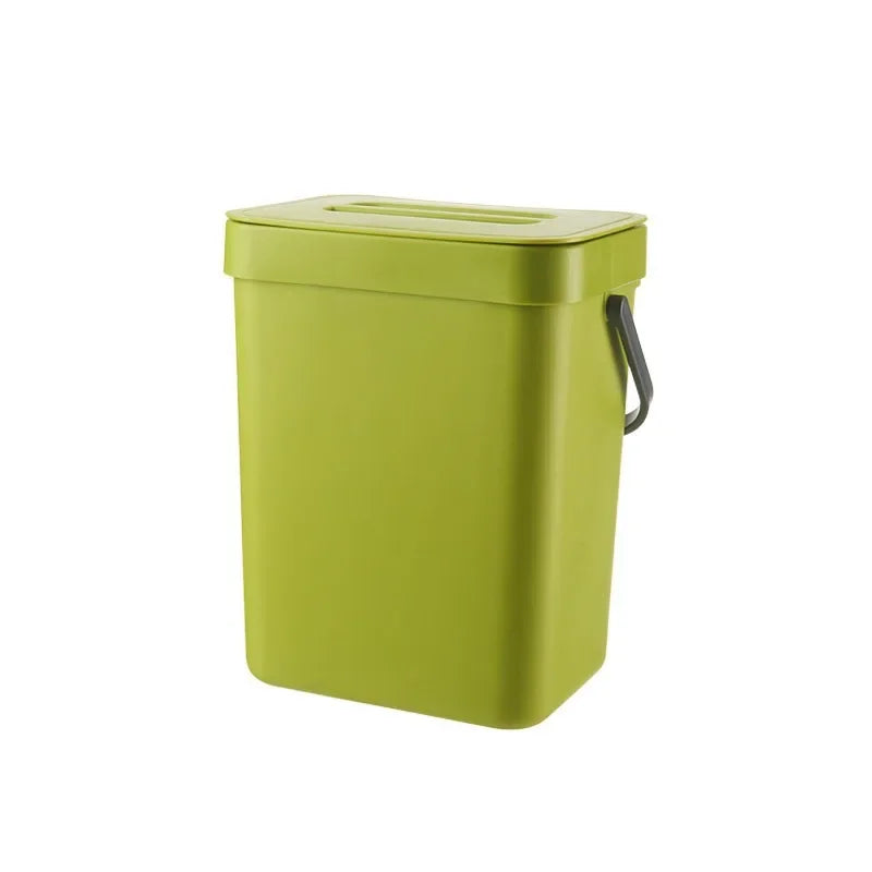 Small Space Saving Trash Can Hanging Mountable Quiet Close Lid Sealed Bin 3L 5L 7L 12L for Kitchen Bathroom Car Living Room