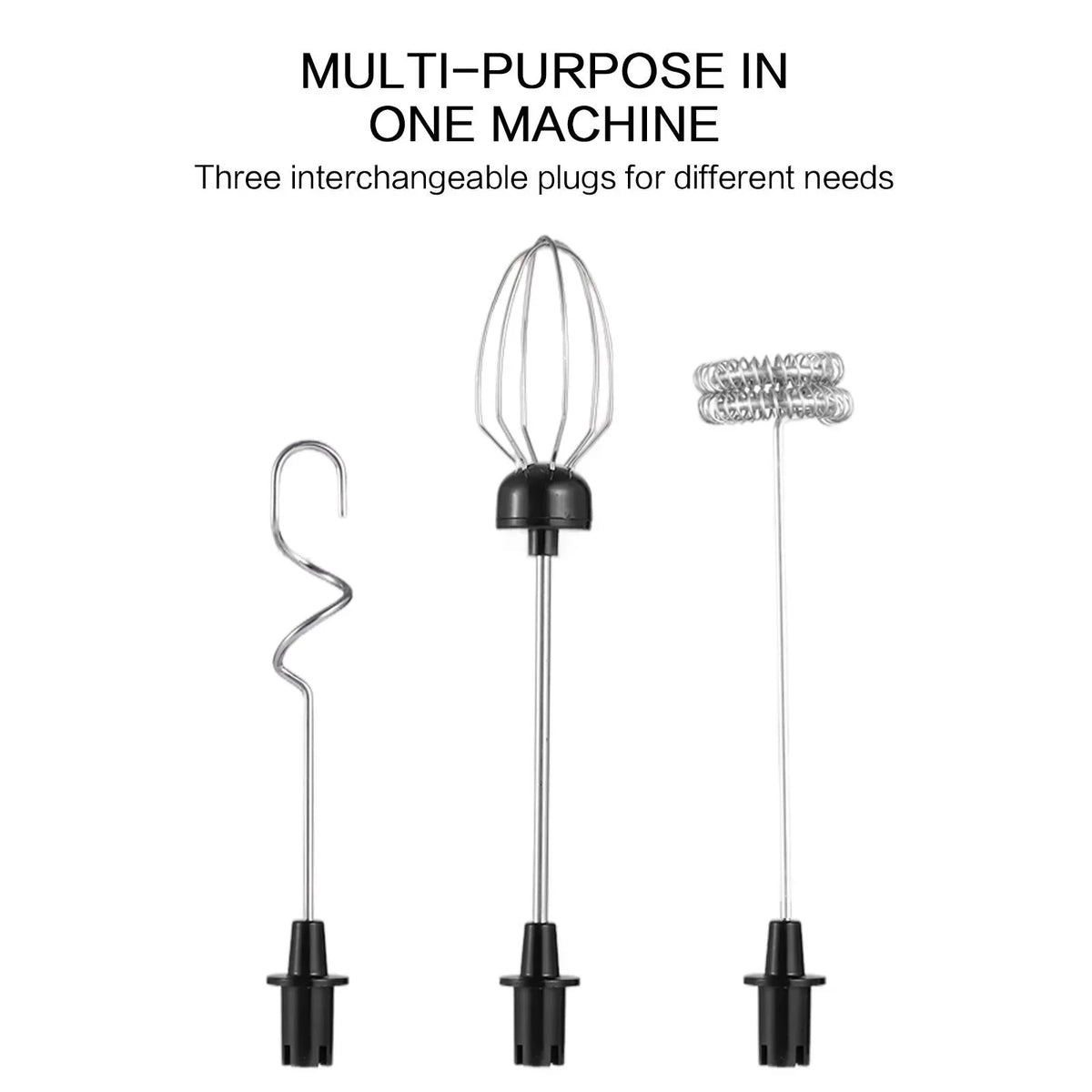 Mini USB Rechargeable Electric Frother Mixer, 3 Speed Handheld Milk Whisk with Multi Functional Attachments for Coffee Cappuccino Latte Matcha Egg White Cream Smoothie Baking, Portable Kitchen Mixing Tool for Home Beverage Pr
