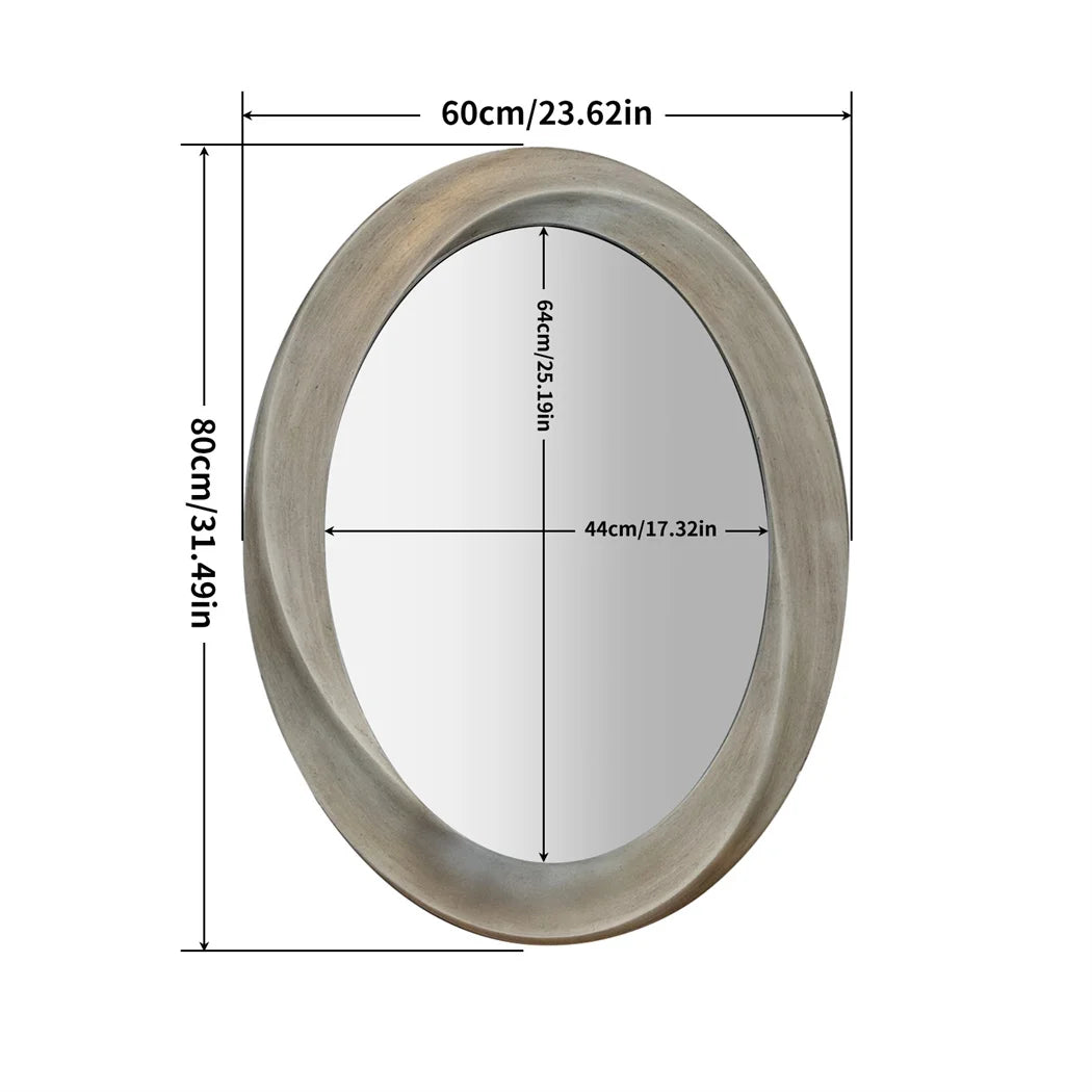 LUVODI 60x80cm Antique Baroque Gold Oval Beveled Framed Wall Mirror Decorative Accent Mirror for Living Room Bedroom Entryway Decor